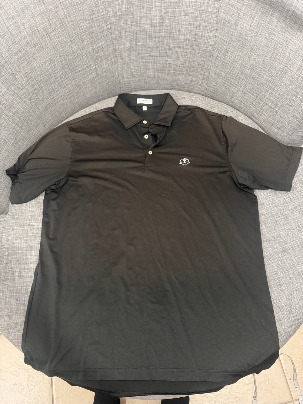 Peter Millar Black Polo Shirt with Subtle Chest Logo